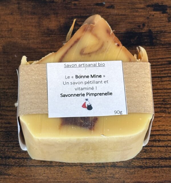 Savon artisanal et biologique - 90 g - Bonne mine (surgras 8 %) : Savon vitaminé et plein de peps ! – Image 2