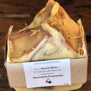 Savon artisanal et biologique - 90 g - Bonne mine (surgras 8 %) : Savon vitaminé et plein de peps !