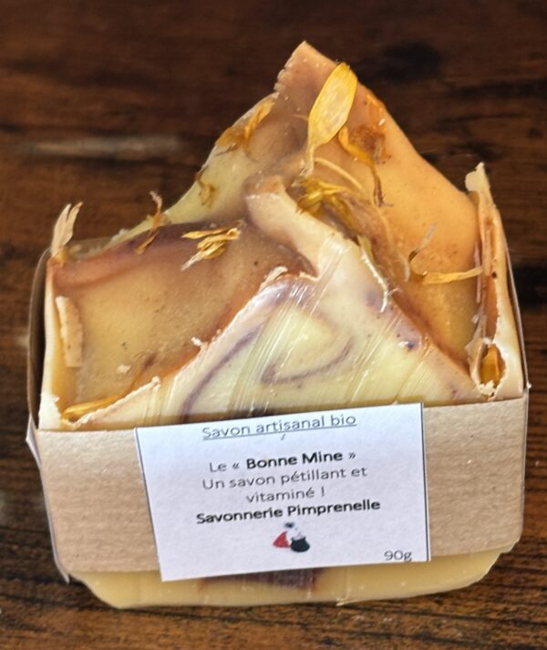 Savon artisanal et biologique - 90 g - Bonne mine (surgras 8 %) : Savon vitaminé et plein de peps !