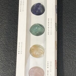 Ensemble de petits chakras : Quartz + Améthyste + Sodalite  + Aventurine + Citrine 