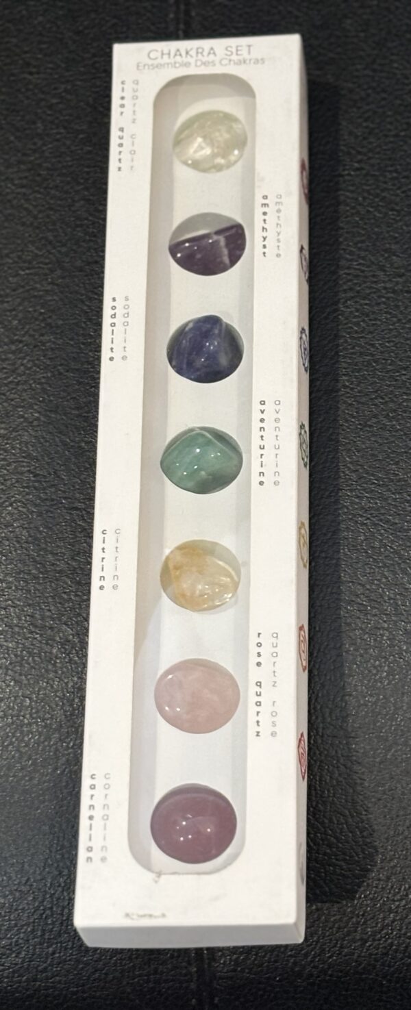 Ensemble 7 petits chakras : Quartz clair + Améthyste + Sodalite  + Aventurine + Citrine + Quartz rose + Cornaline – Image 2