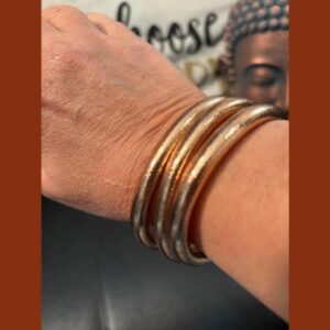 Jonc Boudhiste Kumlai 8 mmm - Taille M - Couleur Champagne 1