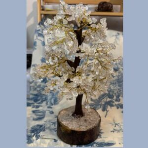 Arbre du Bonheur Quartz sur une base en bois (27/30 cm de haut)
