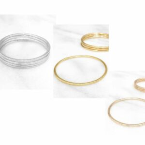 Bracelets Bouddhistes fins - Gold/ Silver/ Champagne - 62 mm