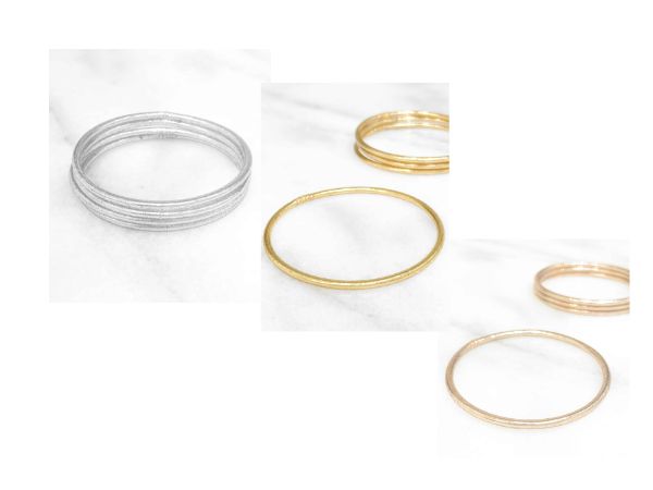 Bracelets Bouddhistes fins - Gold/ Silver/ Champagne - 62 mm