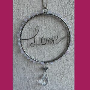 Attrape soleil Love Quartz rose coeur gauffré