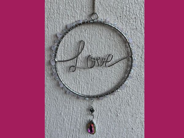 Attrape soleil Love Quartz rose goutte rose