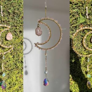 Attrape soleil Lune quartz rose