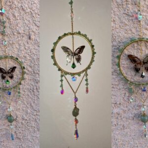 Attrape soleil papillon aventurine verte