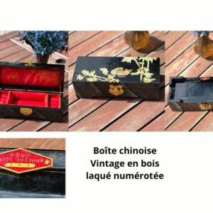 Boîte chinoise en bois laqué numérotée
