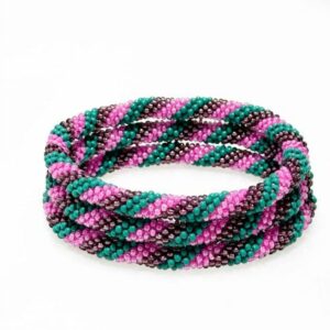 Bracelet Nepalais Vert rose et violet BR_NEPAL_13_349