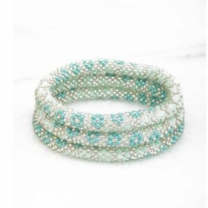 Bracelet Nepalais vert et blanc BR_NEPAL_2_89