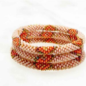 Bracelet Nepalais Rose Orange et Or BR_NEPAL_15_393